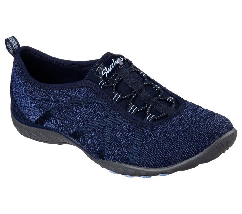 Skechers Relaxed Fit: Breathe Easy - Fortune-Knit - Womens Slip On Shoes Navy [AU-FV7777]